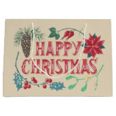 Traditionelle botanische Weihnachten Große Geschenktüte (Vorderseite)