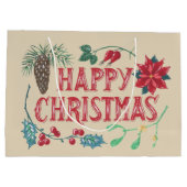 Traditionelle botanische Weihnachten Große Geschenktüte (Rückseite)