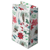 Traditionelle botanische Weihnachten Kleine Geschenktüte (Rückseite Schrägansicht)