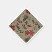 Traditionelle botanische Weihnachten Serviette (Ecke)