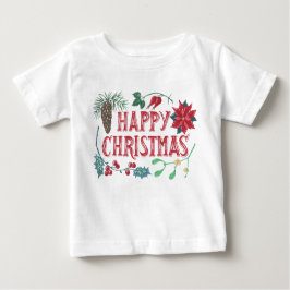 Traditionelle botanische Weihnachten (weiß) Baby T-shirt