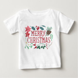 Traditionelle botanische Weihnachten (weiß) Baby T-shirt