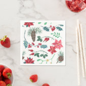 Traditionelle botanische Weihnachten (weiß) Serviette (Beispiel)