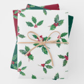 Traditionelle botanische Weihnachtszweige Geschenkpapier Set (Beispiel)