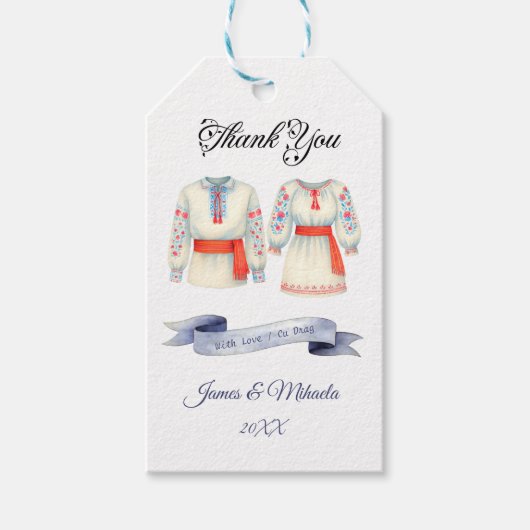 Traditionelle Brauchtumskostüme aus Rustikal Geschenkanhänger (Vorderseite)