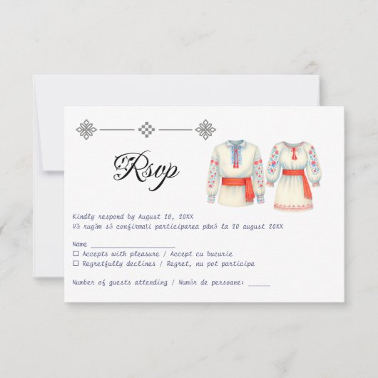 Traditionelle Brauchtumskostüme aus Rustikal RSVP Karte (Vorderseite)