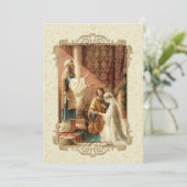 Traditionelle Bridal Wedding Gold Einladung (Stehend Vorderseite)