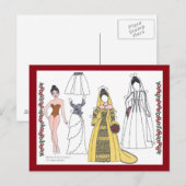 Traditionelle Bride Paper Puppenkarte Postkarte (Vorne/Hinten)