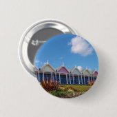 Traditionelle britische Beach Huts Button (Vorne & Hinten)