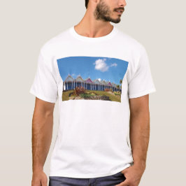 Traditionelle britische Strand-Hütten T-Shirt