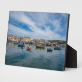 Traditionelle bunte Fischerboote im Hafen Fotoplatte (Seite)