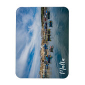 Traditionelle bunte Fischerboote im Hafen Magnet (Vertikal)