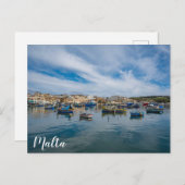 Traditionelle bunte Fischerboote im Hafen Postkarte (Vorne/Hinten)