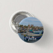 Traditionelle bunte Fischerboote in Malta Button (Vorne & Hinten)