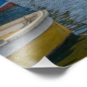 Traditionelle bunte Fischerboote in Malta Fotodruck (Ecke)