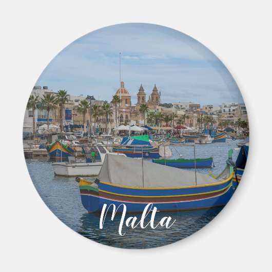 Traditionelle bunte Fischerboote in Malta Magnet (Vorne)
