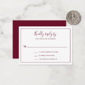 Traditionelle Burgundy Mini Wedding RSVP Karte (Vorderseite/Rückseite Beispiel)