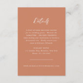 Traditionelle Burnt Orange Elegante Hochzeit Begleitkarte (Vorderseite)