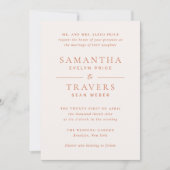 Traditionelle Burnt Orange Elegante Hochzeit Einladung (Vorderseite)