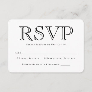 Traditionelle Calson RSVP-Karte RSVP Karte