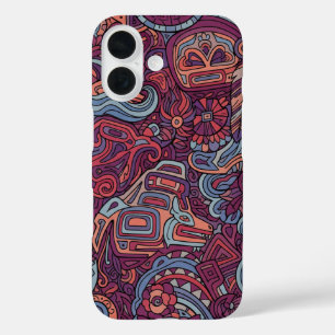 Traditionelle Cherokee-Indianerkunst iPhone 16 Hülle