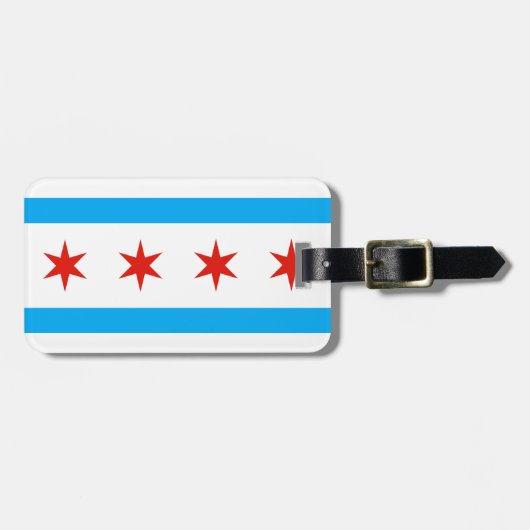 Traditionelle Chicago-Flagge Gepäckanhänger (Vorderseite horizontal)