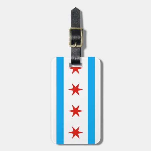 Traditionelle Chicago-Flagge Gepäckanhänger (Vorderseite vertikal)
