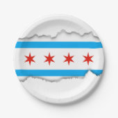 Traditionelle Chicago-Flagge Pappteller (Vorderseite)