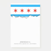 Traditionelle Chicago-Flagge Post-it Klebezettel (Vorderseite)