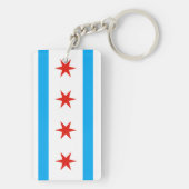 Traditionelle Chicago-Flagge Schlüsselanhänger (Rückseite)