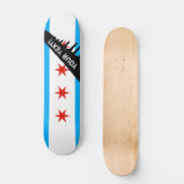 Traditionelle Chicago-Flagge Skateboard (Vorderseite)