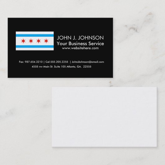 Traditionelle Chicago-Flagge Visitenkarte (Vorne/Hinten)