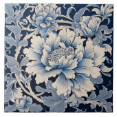 Traditionelle China Blue Ink Chrysanthemum Fliese (Vorderseite)