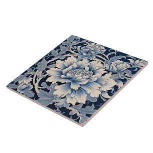 Traditionelle China Blue Ink Chrysanthemum Fliese