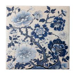 Traditionelle chinesische blaue Tintenblumenkunst Fliese