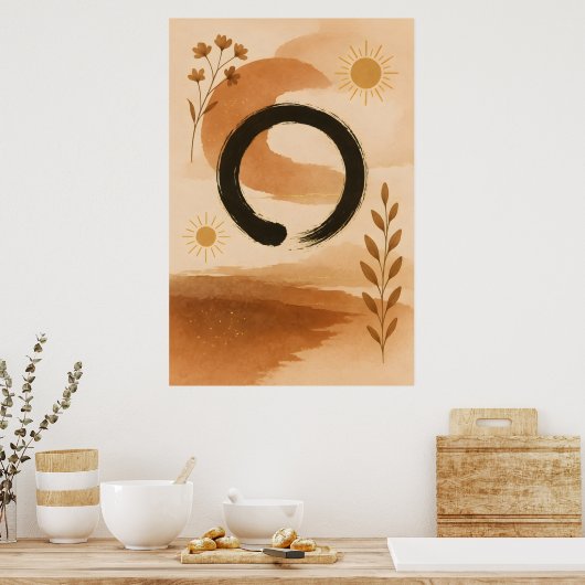 Traditionelle chinesische Boho-Kunst Poster (Küche)
