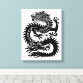 Traditionelle chinesische Drache Canvas Print Leinwanddruck (Insitu (Holzboden))