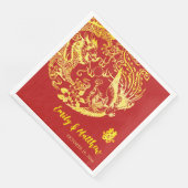 Traditionelle chinesische Dragon Phoenix Logo Hoch Serviette (Ecke)