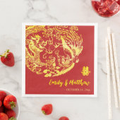Traditionelle chinesische Dragon Phoenix Logo Hoch Serviette (Beispiel)