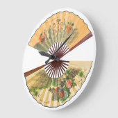 Traditionelle chinesische Fans Große Wanduhr (Winkel)