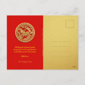 Traditionelle chinesische Feuerwehrmänner Pferdeja Feiertagspostkarte (Rückseite)