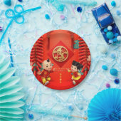 Traditionelle chinesische Feuerwehrmänner - Tigerj Pappteller (Party)