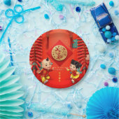 Traditionelle chinesische Feuerwehrmänner - Tigerj Pappteller (Party)