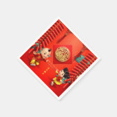 Traditionelle chinesische Feuerwehrmänner Tigerjah Serviette (Ecke)