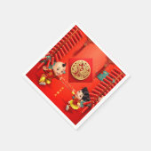 Traditionelle chinesische Feuerwehrmänner Tigerjah Serviette (Ecke)