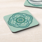 traditionelle chinesische grüne Ruyi-Wolke Getränkeuntersetzer (Linke Seite)