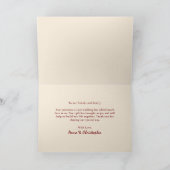 Traditionelle chinesische Hochzeit auspicious pera Dankeskarte (Innenseite)