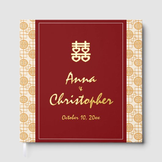 Traditionelle chinesische Hochzeit auspicious pera Gästebuch (Vorderseite)