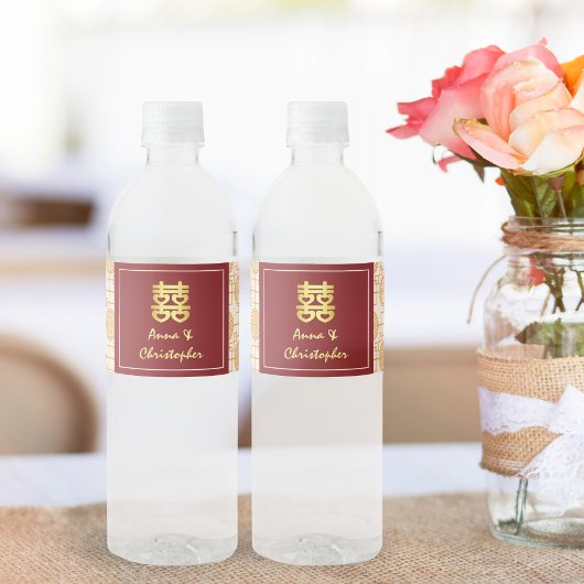 Traditionelle chinesische Hochzeit auspicious pera Wasserflaschenetikett
