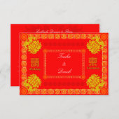 traditionelle chinesische Hochzeit RSVP Einladung (Vorne/Hinten)